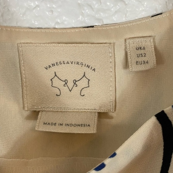 Anthropologie Vanessa Virginia Ink Set Bloom Dress - Picture 3 of 8